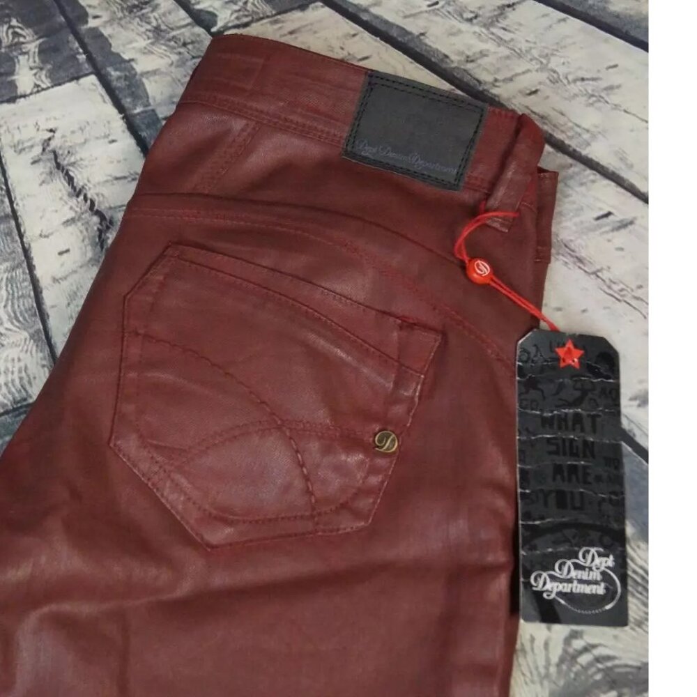 Dept Denim Department Scorpio Skinny Jeans Dark Red Stretch Womens 27